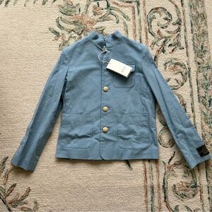 NWT Authentic Gucci Unisex Button Down Cotton Jacket Aqua boy 12/XS